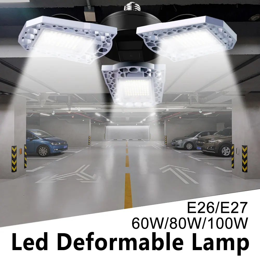 

LED Lamp 60W 80W 100W LED Bulb E27 Garage Light Sensor 220V LED Light E26 Bombillas Waterproof Outdoor Commercial Lighting 110V
