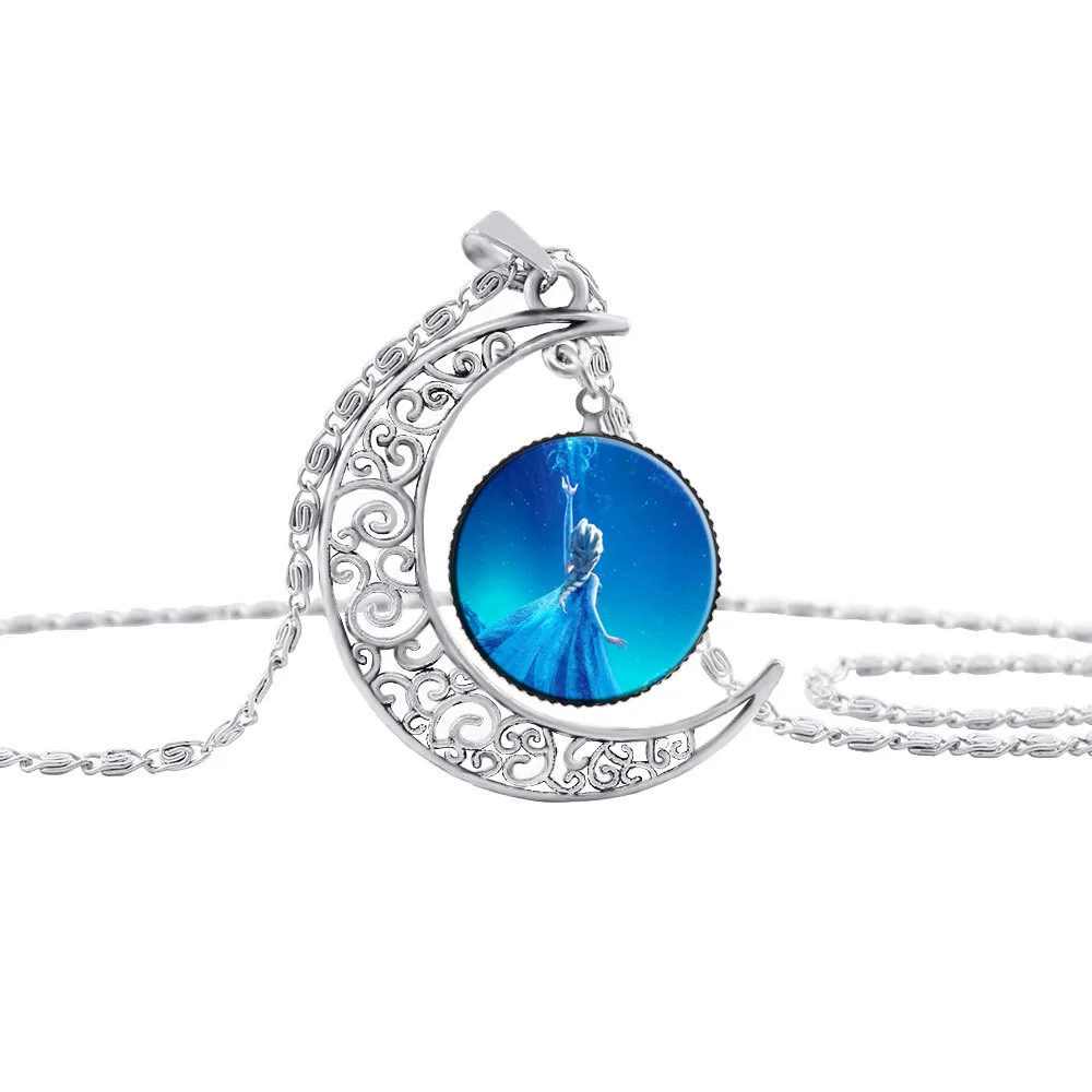 Children's cartoon moon necklace pendant bow doll accessories cosmetics sweater jewelry Diy children's craft toys for children