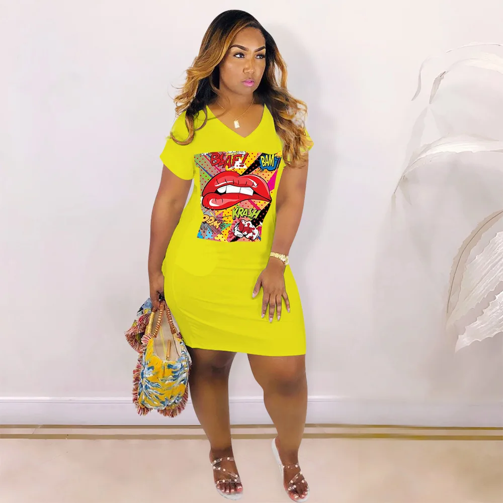 2020 Summer Short Sleeve T Shirt Dress Women Vestido Clothes Streetwear Robe Plus Size Midi Dresses Casual Loose Oversized | Женская