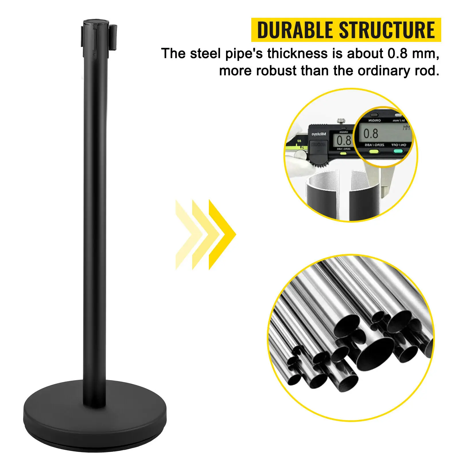 Stainless Steel Crowd Control Barrier with Retractable Belt
