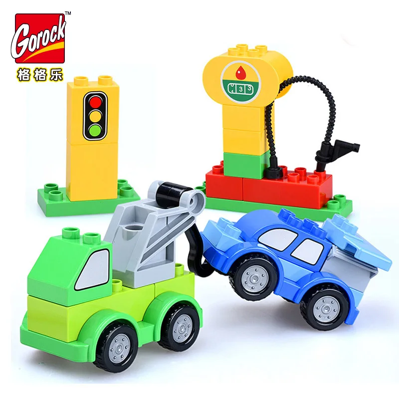

Duplo City Trailer Gas Station Traffic Ligh Building Blocks Educational Assemble Bricks Toys For Kids Legoingly