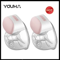 2/1pcs YOUHA Wearable Breast Pump Hands Free Electric Portable Wearable Breast Pumps BPA-free Breastfeeding Milk Collector 1