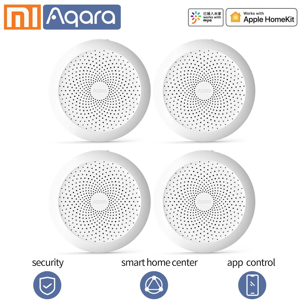 Aqara шлюз Xiao mi шлюз умный дом mi jia mi домашнее приложение wifi Zigbee RGB светодиодный ночной Светильник для Apple Homekit Smart life - Цвет: 4pcs Standard