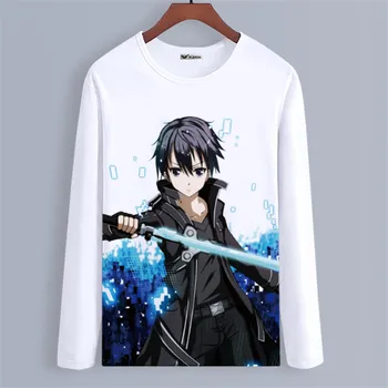 

Sword Art Online Long Sleeve T-Shirt Spring Autumn Anime Kirigaya Kazuto Clothing Unisex Adults Child Polyester Cosplay tshirt
