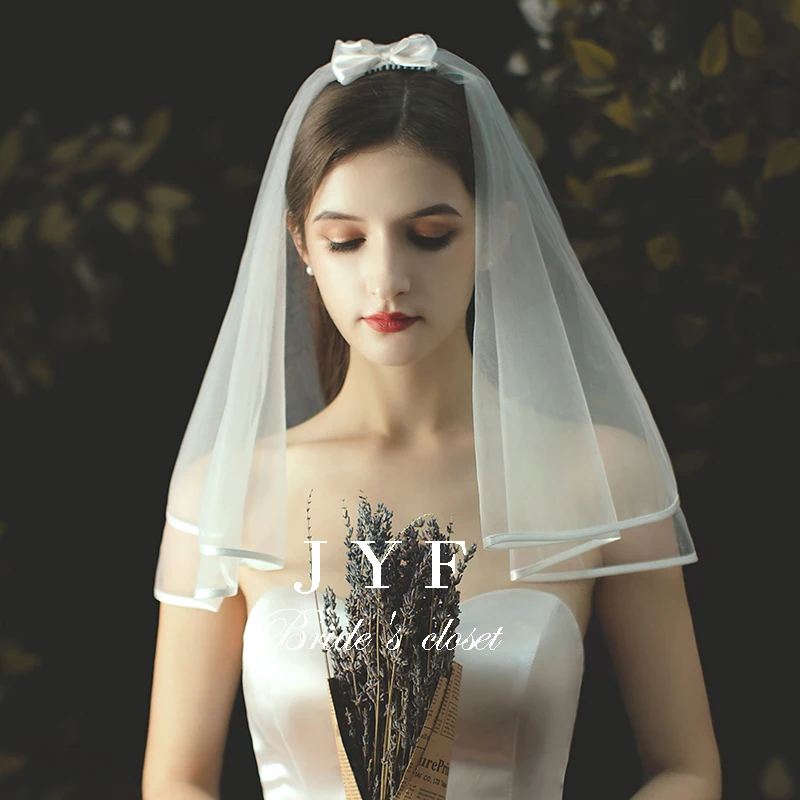 

Travel photo props veil multi-layer pearl bow hair comb veil bridal photo headdress super fairy