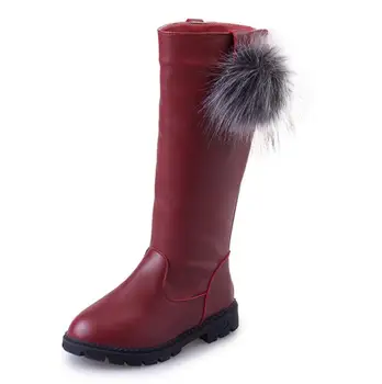 

Fur Kids Snow Boots Winter Female Fashion Boots Girls Princess Knee-length Martin Boots Child Casual Sport Shoes Hot Sneakers
