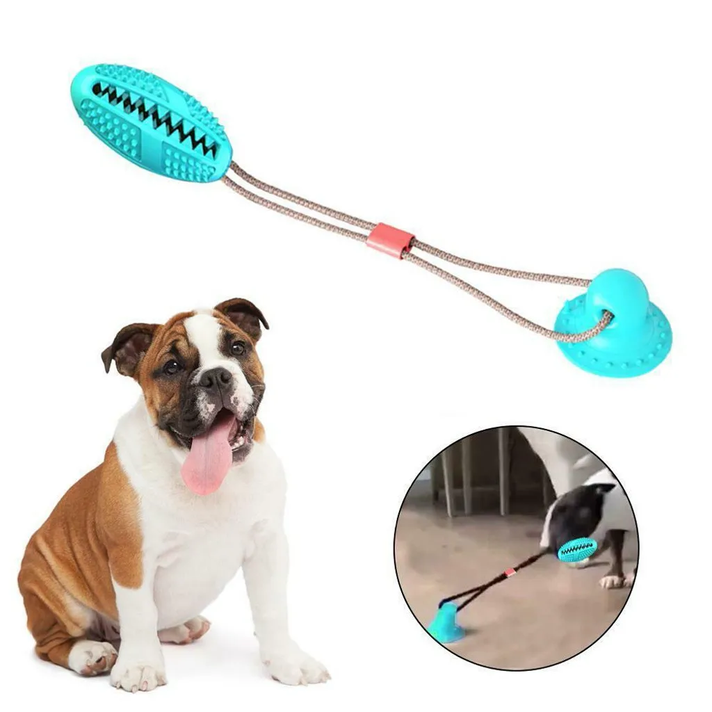 Молярная игрушка для домашних животных, товары для домашних животных, молярный самоиграющийся TPR мяч с присоской для чистки зубов, нетоксичный#4