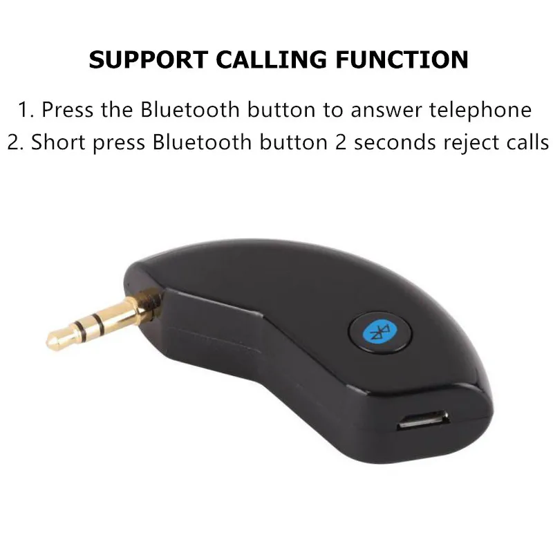 Мини 3,5 мм разъем AUX аудио MP3 музыка Bluetooth приемник автомобильный комплект Беспроводной Громкая Связь Динамик DC128