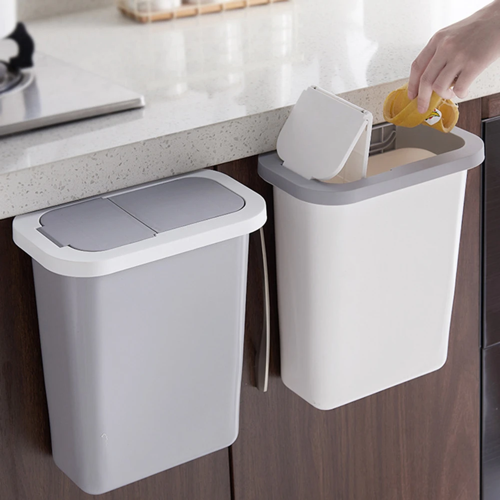 Kitchen Hanging Trash Can With Lid Deodorant Portable Garbage Can Waste Bin For Kitchen Toilet Bathroom Living Room Waste Bins Aliexpress