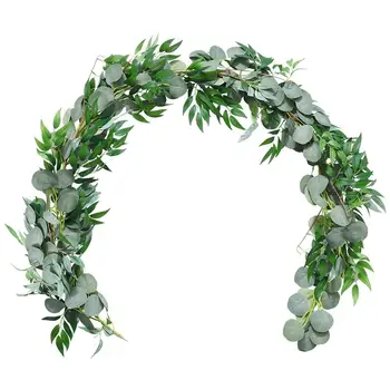 

Artificial Eucalyptus Garland Faux Silk Eucalyptus Leaves Handmade Garland Greenery Wedding Backdrop Arch Wall Decoration