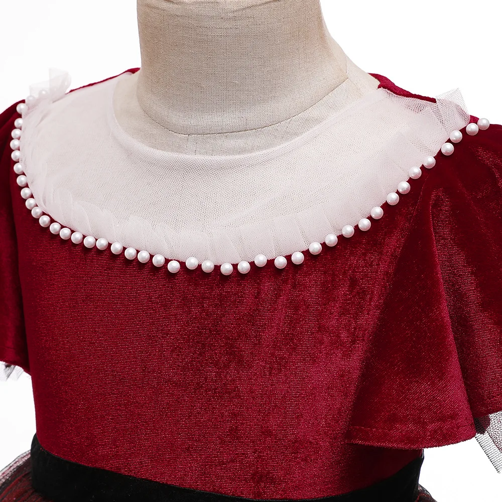 New Year Teenage Girl Christmas Dress for Girls Prom Wedding Party - Red Girl Dress with Children Clothes image 4