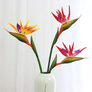 

2Pcs/Pack PU Fake Strelitzia Flowers Bird Of Paradise Artificial Plant 55CM Simulation Flower Wedding Decoration Multicolor JH84