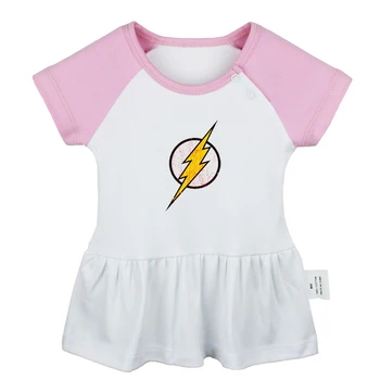 

DC Comic the Flash Symbol Super Hero The Flash Barry Allen Design Newborn Baby Girls Dresses Toddler Infant Cotton Clothes