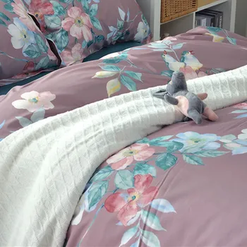 

half meter bean paste color bottom with flower 100% cotton bedding fabric for bed cover pillow bed sheet Four-piece sleeve T1142