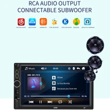 Mp5 player com suporte para apple android, conexão com mp5/mp3, rádio, bluetooth, entrada central multimidia, para carro e android