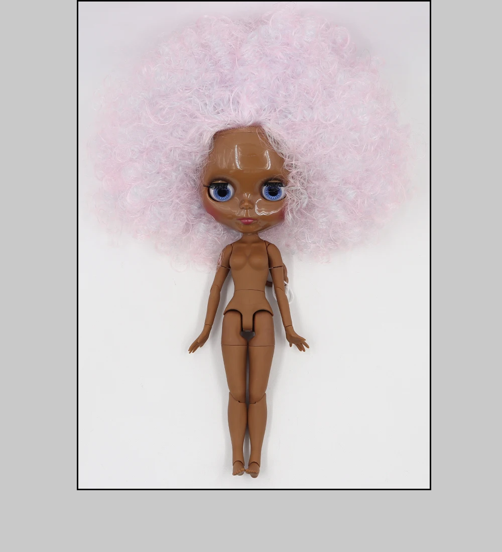 Neo Blythe Doll with Multi-Color Hair, Black Skin, Shiny Cute Face & Custom Jointed Body 3