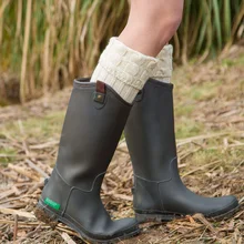 Осенне-зимние носки 1 пара вязанных носков эластичные плотные теплые однотонные мягкие дышащие носки для дождевых сапог с подкладкой A66