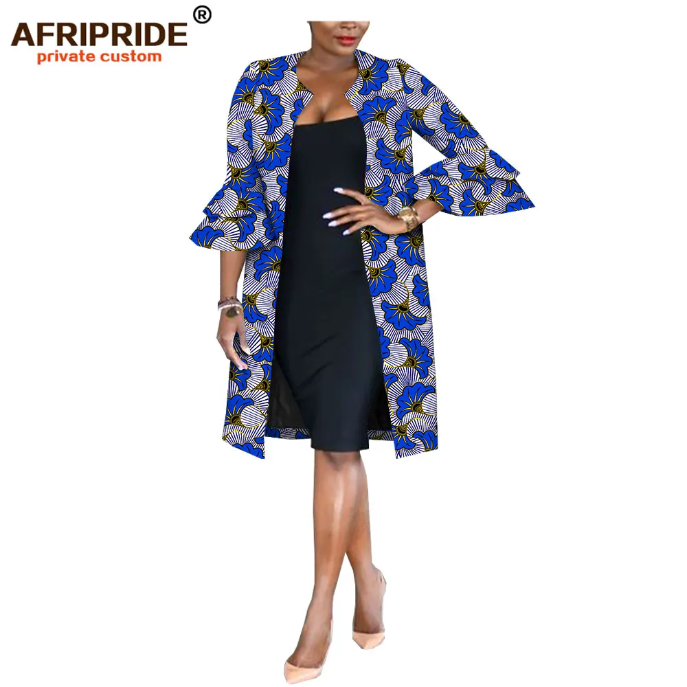 Afripride Женская куртка с принтом в Анкаре, сделанная на заказ, женская повседневная куртка до колена с расклешенными рукавами A1824007