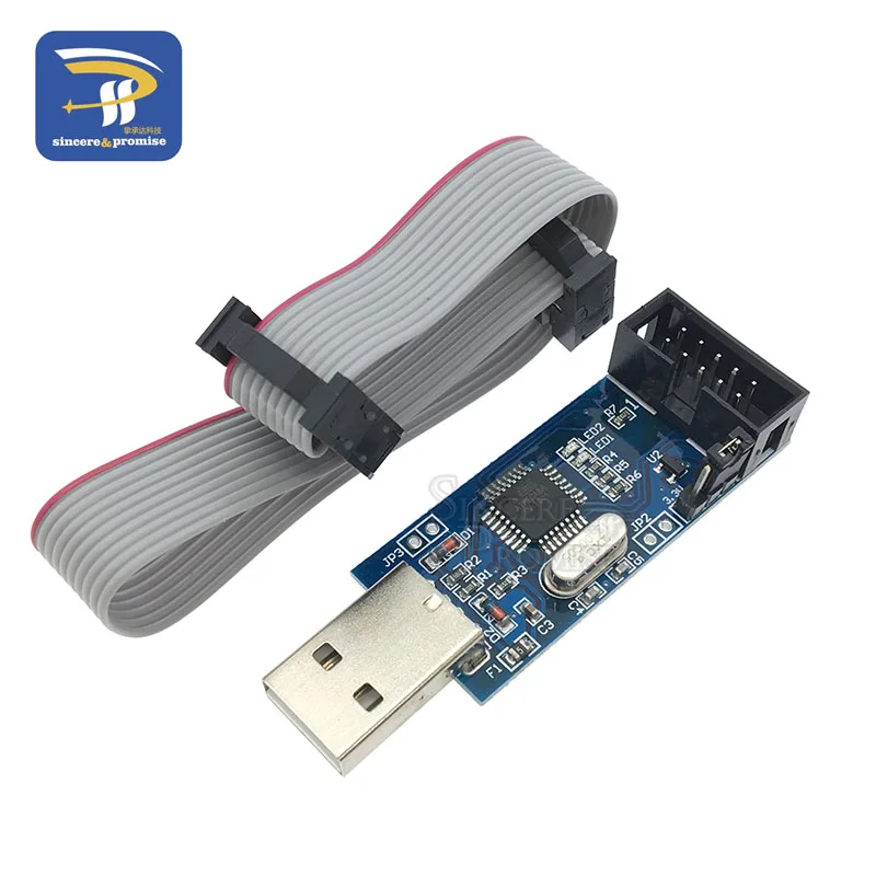 AVR Programmer LC-01 1 комплект 10Pin до 6 Pin плата адаптера+ USBASP USBISP AVR программист USB ATMEGA8 ATMEGA128 ATtiny/CAN/PWM 10Pin модуль провода DIY - Цвет: AVR Programmer