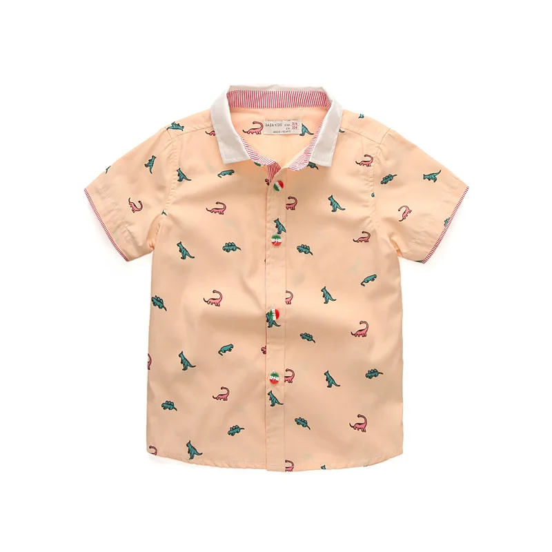 

Summer Boys Shirt Cartoon Dinosaur Clothes Kids Shirts Fashion Cotton Soft Short Sleeve Baby Boy Shirt for Children Clothes