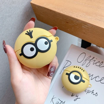 

Cute Cartoon Minions face Case for AirPods 1 2 Pro Charging Box soft silicone Wireless bluetooth Earphone Protective Cover coque
