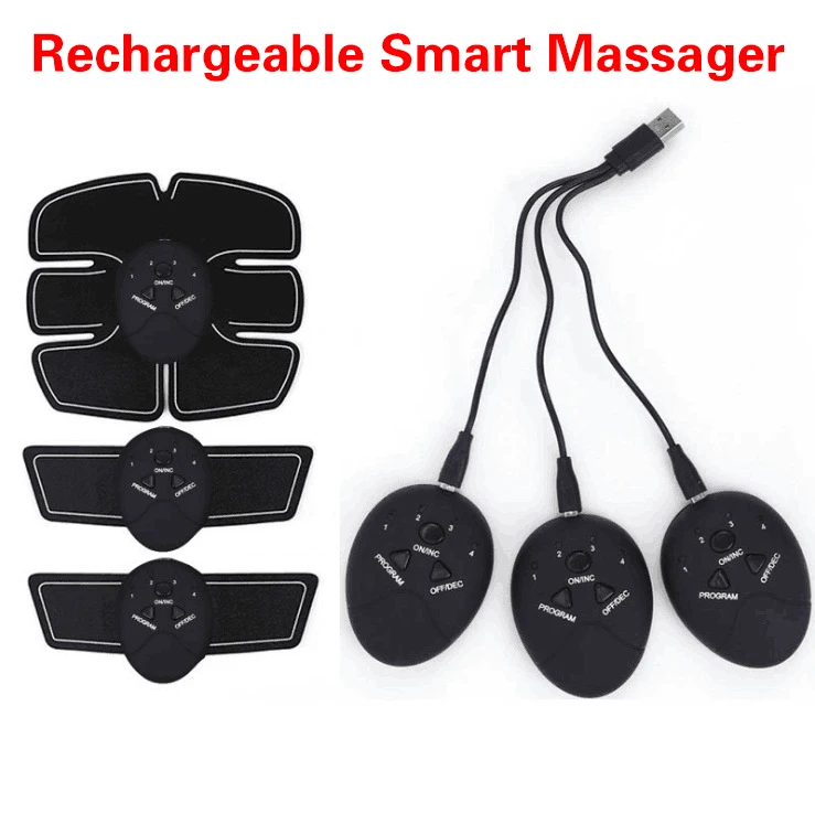 

Rechargeable Smart EMS Electric Abdominal Muscle Stimulator Exerciser Device Loss Weight Slimming Training Massager