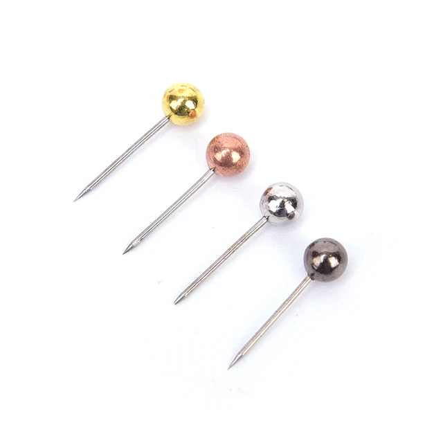 200pcs 6mm Map Tacks Push Pins With Gold Round Head Steel Point For  Bulletin Board Fabric Marking Push Pins With Box - Pins & Pincushions -  AliExpress