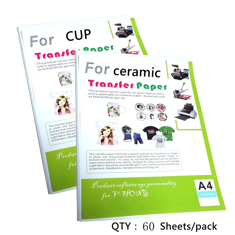for mug60sheets 8,5x1" размер белая футболка сублимационная бумага хлопок логотип производство керамического полиэфирного стекла чашка Изысканная теплопередача бумага - Цвет: for mug60sheets