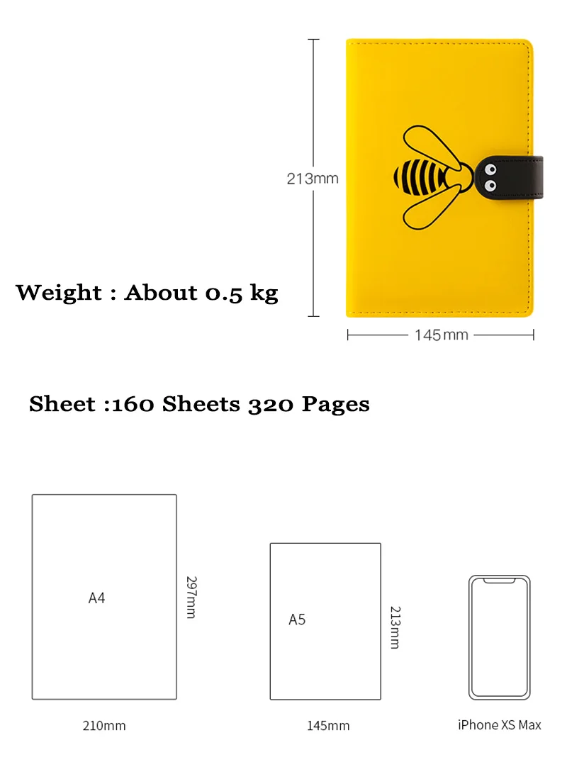 Ежедневник Органайзер Bullet Journal A5 B6 дневник записная книжка Милая пчела записная книжка сетка Еженедельный ежедневный план спиральный набор справочников