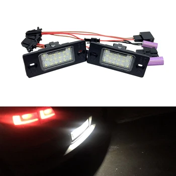 

2PCs CANbus Error Free White 18-SMD Led Number License Plate Lights For VW Touareg Tiguan Glof 5 Passat B5.5 Touring