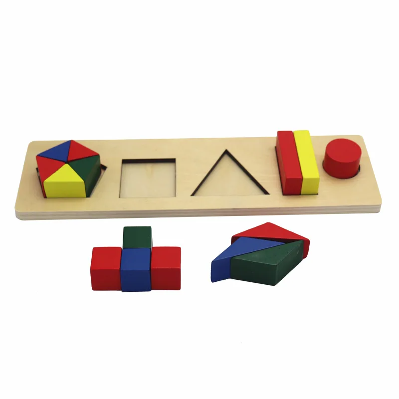 

Montessori Early Childhood Shape Matching Building Blocks Combination Geometry Disk Children Shape Cognitive Toy Wooden Educatio