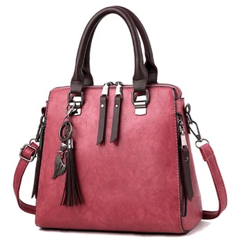

Girl Handbag PU Leather Women Messenger Shoulder Bags High Quality Tassel Double Zipper Crossbody Bag for Women bolsa feminina