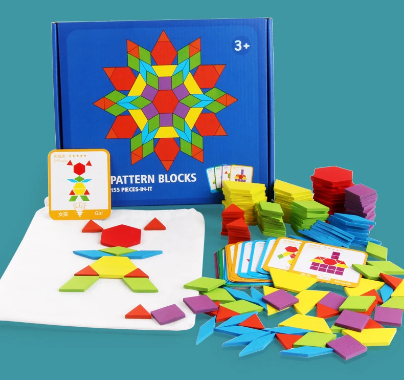 Wooden 3D Jigsaw Puzzle Tangram Montessori Educational Learning Toys Gifts Geometric Shape Puzzles Toy for Children Gifts