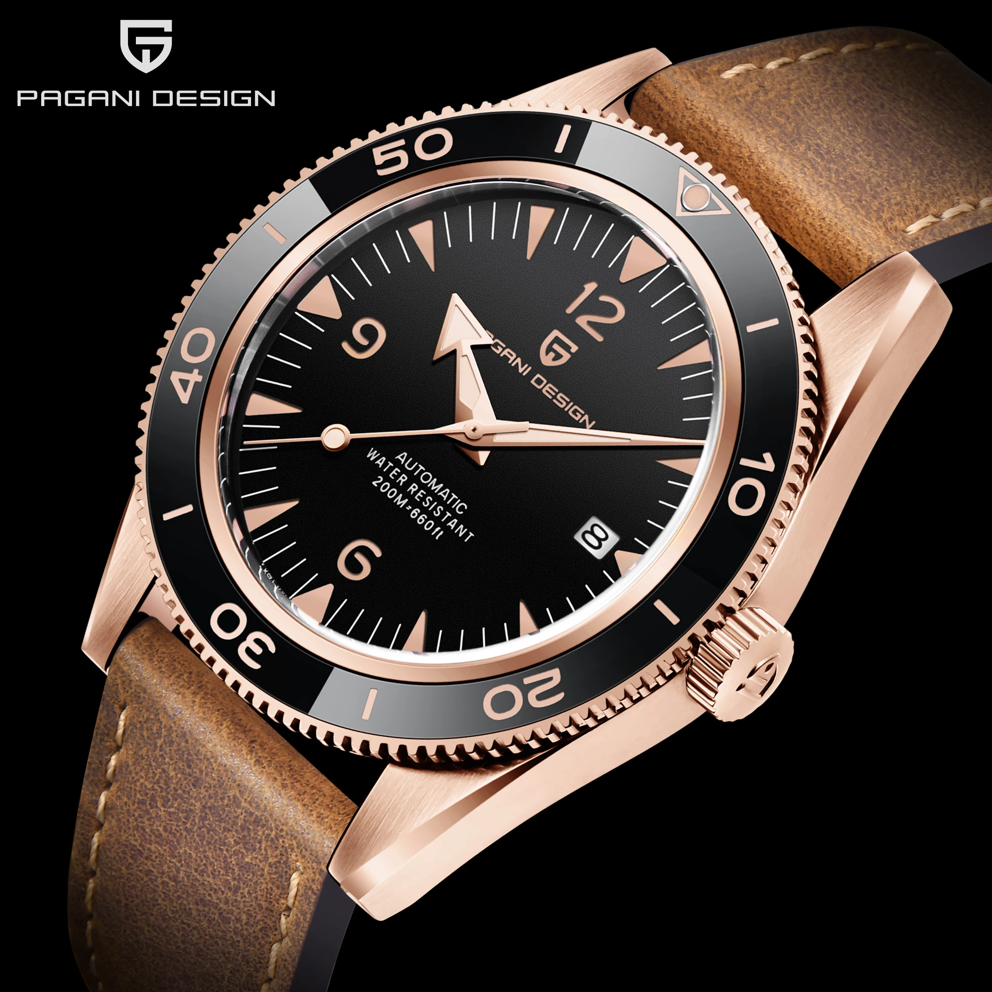 PAGANI DESIGN New Brand Watch Men's Mechanical Watch Stainless Steel Sapphire 200m Waterproof Clock Business Luxury Watch NH35
