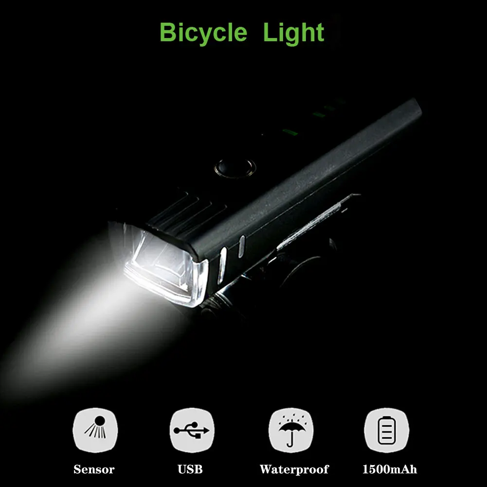 Bike Light USB Rechargeable 4 Mode Bicycle Front Light lamp Bike Headlight Waterproof Cycling LED Flashlight Lantern For Bike