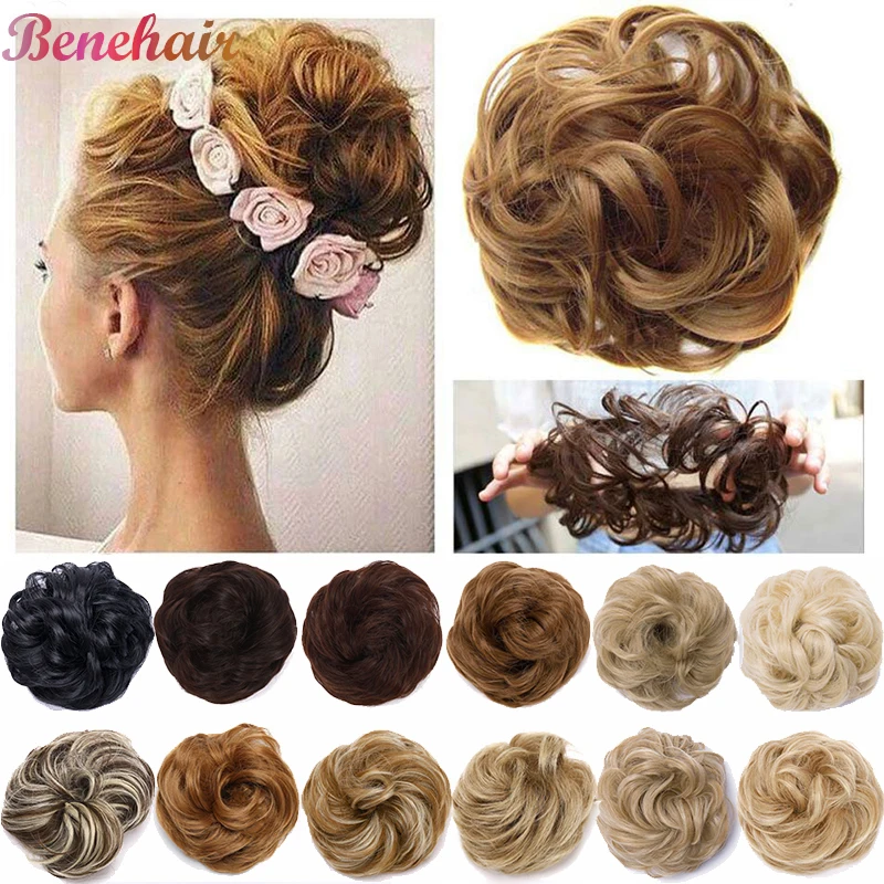 Special Price Hair-Bun Donut-Hairpieces Chignon Synthetic-Hair-Extensions Curly-Hair Updo Messy Scrunchy JajjrbqB