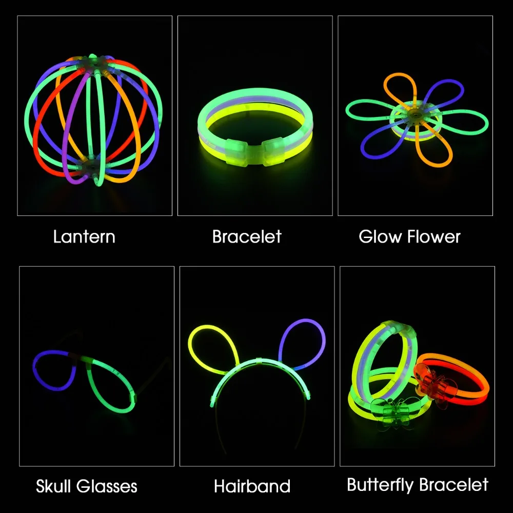 Magic Fluorescence Light Glow Sticks Set Glowing Headband Flowers Glow Balls for Bracelets Necklaces Glasses Xmas Party Supplies (7)