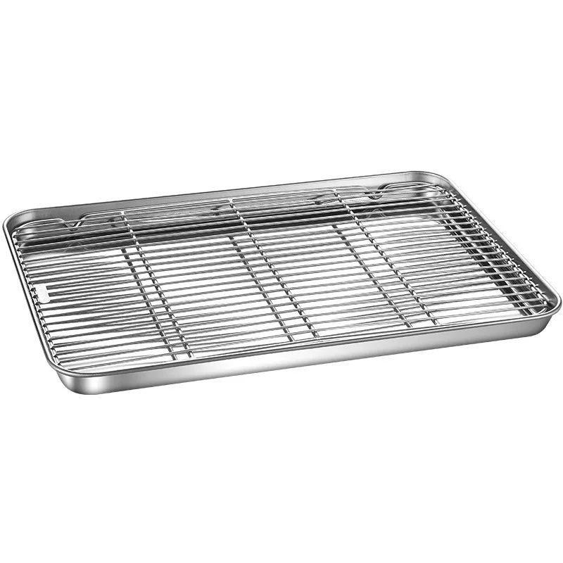 Baking Tray BBQ Cooling Rack grid stainless steel plate for food bbq pan grill mesh kitchen tool