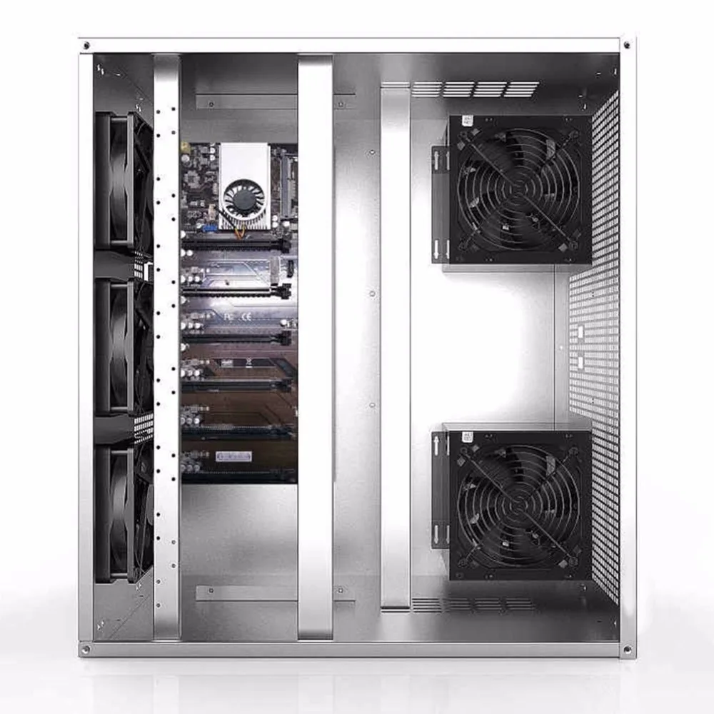 6/8 GPU вертикальный тип графического сервера шасси MicroATX ITX ATX 4U горнодобывающая машина шасси с двумя блоками питания дизайн