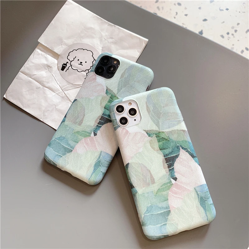 

Silk leaf style mobile case for iPhone 6 High-grade 6SP 7P 8P X XR XS,classic for iPhone 11 Pro Max case