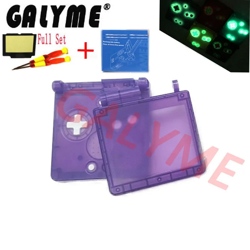 Прозрачный фиолетовый чехол с полным корпусом для Nintendo Gameboy Advance SP Noctilucence
