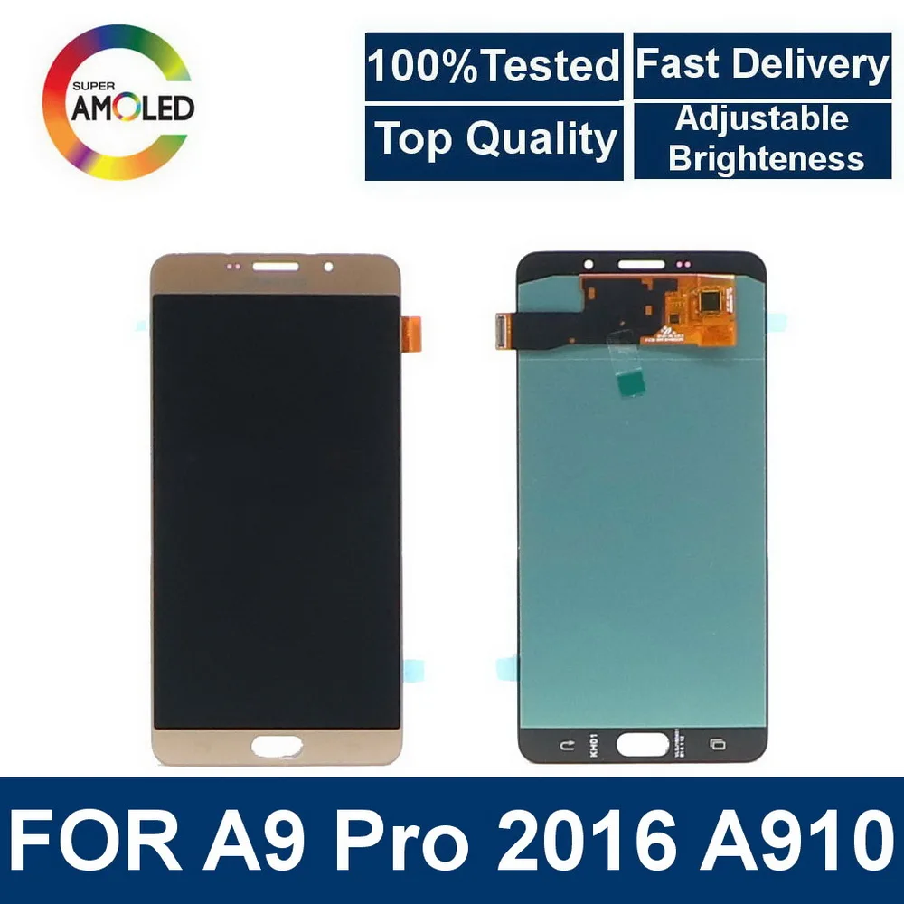 Подходит для samsung Galaxy AMOLED lcd A910 A9100 A910F/DS lcd сенсорный экран дигитайзер компонент с регулировкой яркости