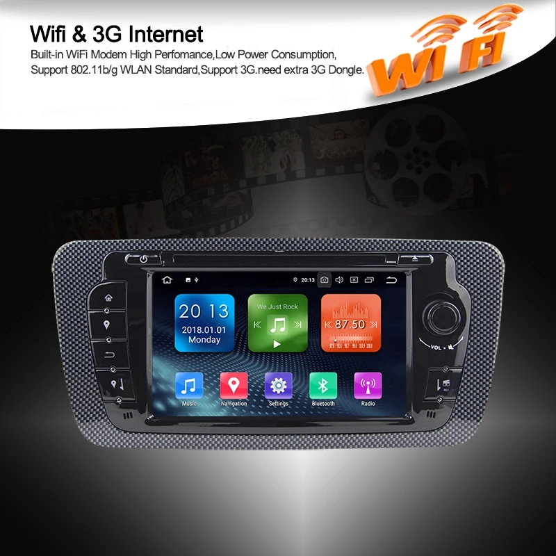 Sale Android 9.0 2 Din Car DVD Radio GPS Navigation Multimedia Player for SEAT IBIZA 6J 2009 - 2013 1
