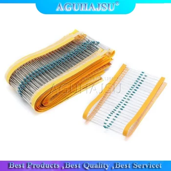 

100pcs 1/4W 1R~22M 1% Metal film resistor 100R 220R 1K 1.5K 2.2K 4.7K 10K 22K 47K 100K 100 220 1K5 2K2 4K7 ohm resistance