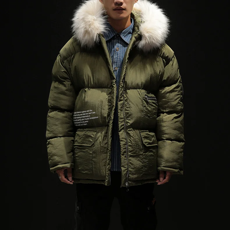 Прямая поставка осенние однотонные хлопковые пальто ветровка удлиненная зимняя куртка с капюшоном мужская Японская уличная одежда верхняя одежда