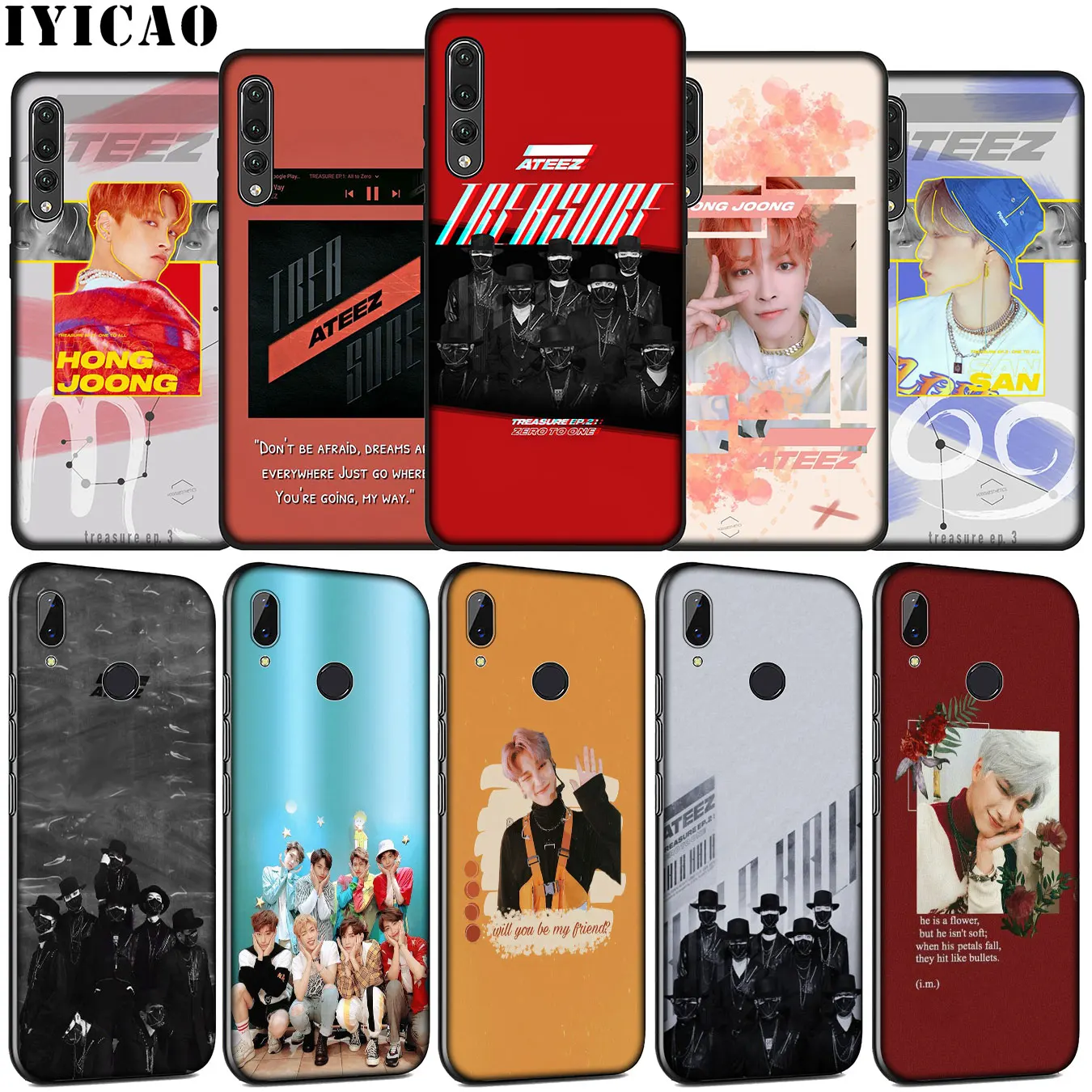 Мягкий силиконовый чехол ATEEZ KPOP для Huawei P30 P20 Pro P10 P9 Lite Mini 2017 2016 черный P Smart Z 2019 |
