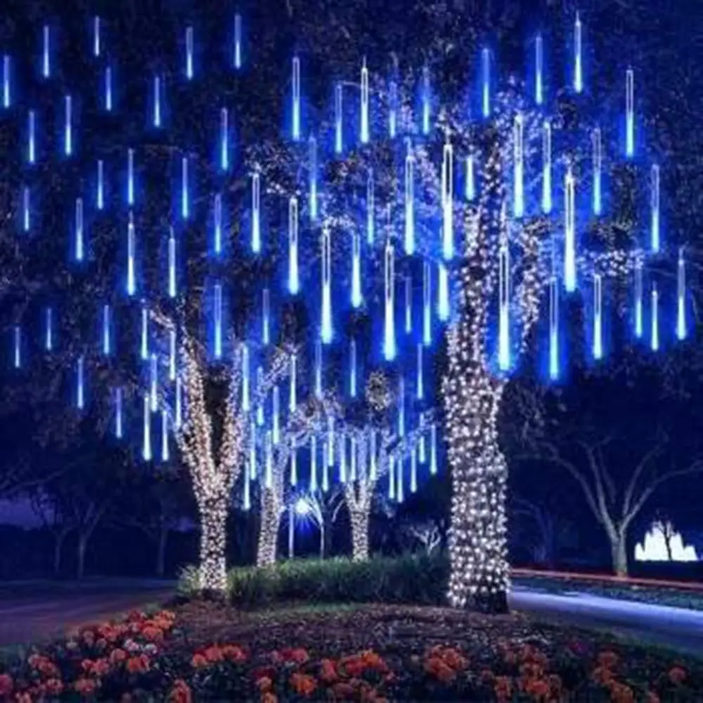 

Waterproof 5 colors EU Plug Garland 4 Tubes LED Meteor Shower Rain string light 30cm Icicle Snowfall Xmas decoration FDH