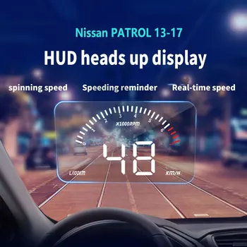 

Car Head up display Windshield Speed Projector Security Alarm Water temp Overspeed RPM Voltage fit for Nissan PATROL 13-17