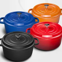 Dianjiang чугунная эмалированная кастрюля тушить 24 см толщиной чугунный горшок чугунная эмалированная кастрюля газовая плита общие