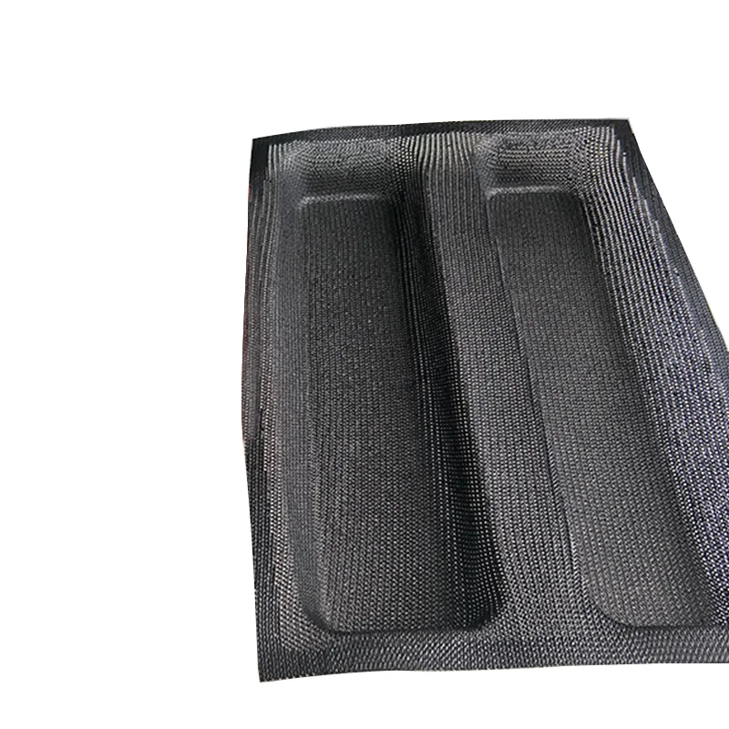 BAYCHEER Breathable Fiberglass Cake Mould Baguette Hanburger Eclair Round Bun Cookie Non-stick Baking Tray Kitchen Supplies - Цвет: Style 5-black